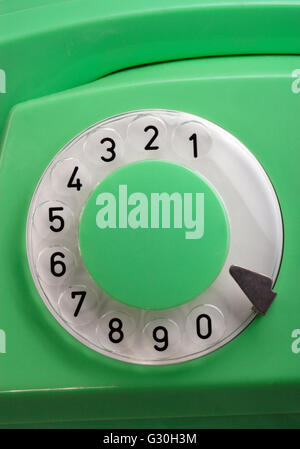 Old Green Rotary Telephone Stock Photo