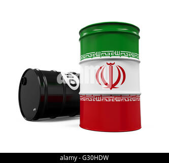 Iran Flag Oil Barrel Stock Photo