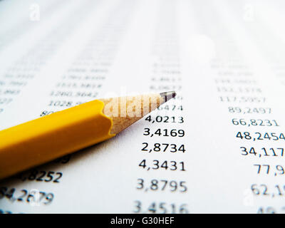 close up image of a financial worker analyzing statistical data Stock Photo