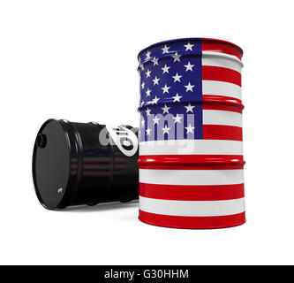 USA Flag Oil Barrel Stock Photo