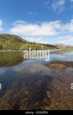 Loch Dochart, Scotland. Picturesque view of Loch Dochart, with the ruins of a 16th century castle in the background. Stock Photo