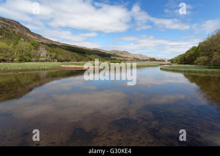 Loch Dochart, Scotland. Picturesque view of Loch Dochart, with the ruins of a 16th century castle in the background. Stock Photo