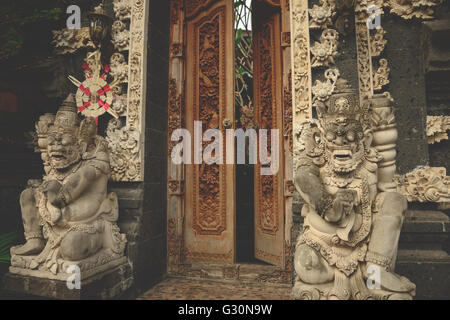Temple doorway in Ubud, Bali Stock Photo