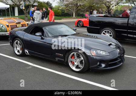 A Dodge Viper on display at a local car show. Stock Photo