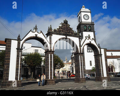 Ponta Delgada City Gates Stock Photo