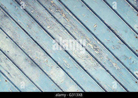 Old wood texture with weathered blue paint Stock Photo