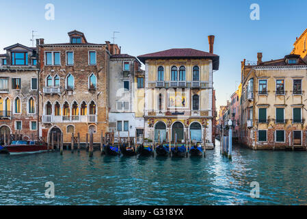 Water channels the biggest tourist attractions in Italy, Venice. Stock Photo