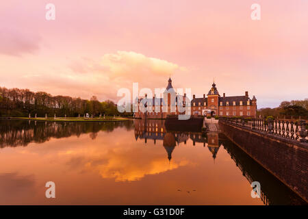 Anholt Castle at Isselburg, Germany, in sunset Stock Photo