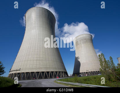 Cooling towers EDF nuclear power plant Dampierre-en-Burly France Stock Photo