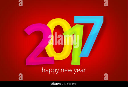 2017 bold font happy new year design Stock Photo - Alamy