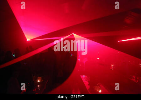 Hamburg, Germany, laser show in a marquee Stock Photo