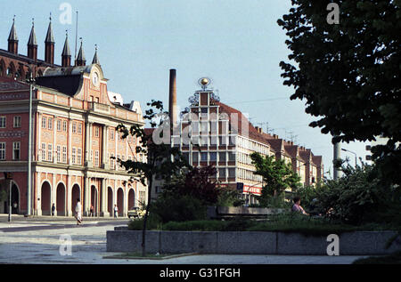 Rostock, DDR, the town hall on the Neuer Markt Stock Photo