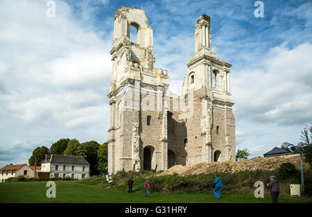 Mont-Saint-Eloi, France, the ruins of the abbey church Stock Photo