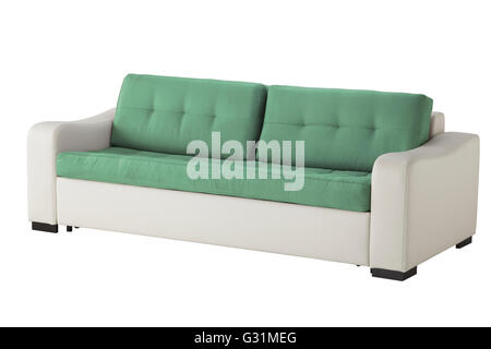 Leather sofa isolated on white include clipping path Stock Photo
