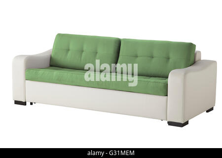 Leather sofa isolated on white include clipping path Stock Photo