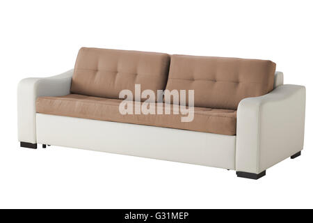 Leather sofa isolated on white include clipping path Stock Photo