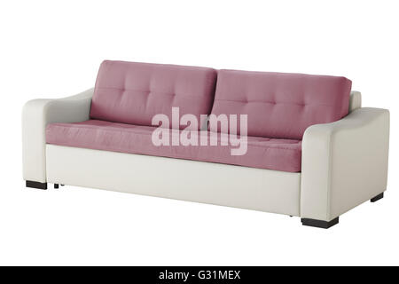 Leather sofa isolated on white include clipping path Stock Photo