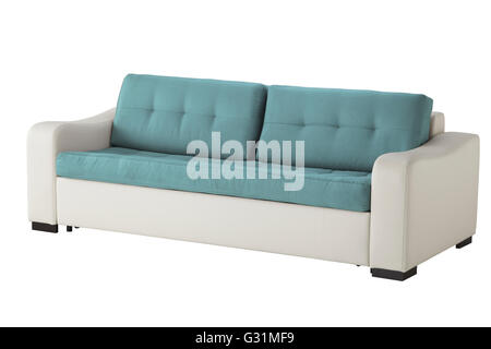 Leather sofa isolated on white include clipping path Stock Photo