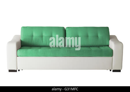 Leather sofa isolated on white include clipping path Stock Photo