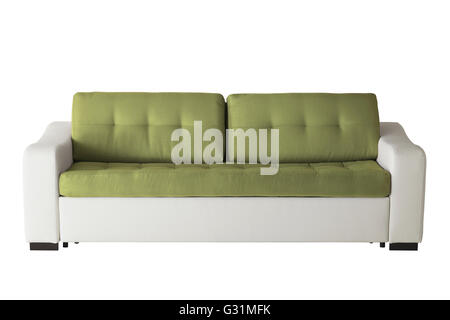 Leather sofa isolated on white include clipping path Stock Photo