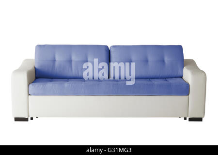 Leather sofa isolated on white include clipping path Stock Photo