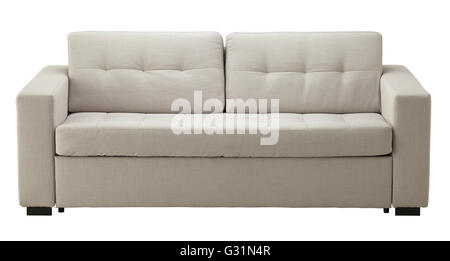 White sofa isolated on white include clipping path Stock Photo