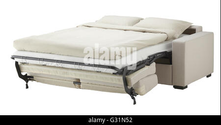 White couch bed isolated on white include clipping path Stock Photo