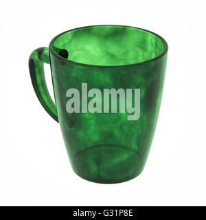 Green tea mug isolated on white. Include clipping path Stock Photo