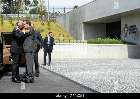 Lisbon, Portugal. 06th June, 2016. Prime Minister Antonio Costa was the FPF stages center to greet the national football team before the European Championship on June 06, 2016 Lisbon, Portugal. Credit:  Gonçalo Silva/Alamy Live News Stock Photo