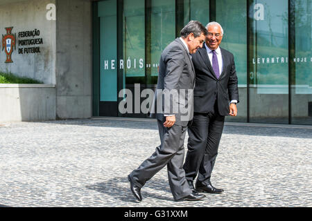 Lisbon, Portugal. 06th June, 2016. Prime Minister Antonio Costa was the FPF stages center to greet the national football team before the European Championship on June 06, 2016 Lisbon, Portugal. Credit:  Gonçalo Silva/Alamy Live News Stock Photo