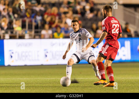 June 01, 2016: Action during the Amway Canadian Championship match between Vancouver Whitecaps and Ottawa Fury FC at TD Place Stadium in Ottawa, ON, Canada Daniel Lea/CSM Stock Photo