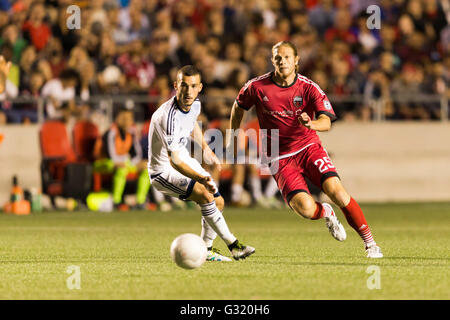 June 01, 2016: Ottawa Fury FC Lance Rozeboom (25) in action during the Amway Canadian Championship match between Vancouver Whitecaps and Ottawa Fury FC at TD Place Stadium in Ottawa, ON, Canada. Ottawa Fury FC won the first leg of the semifinal 2-0. Daniel Lea/CSM Stock Photo