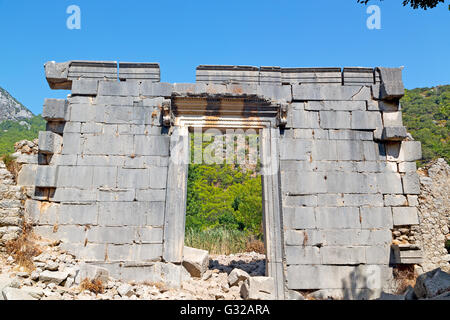 asia olympos  greece and  roman    temple   in  myra  the    old column  stone  construction Stock Photo