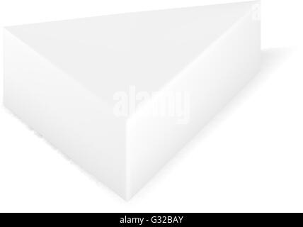 VECTOR PACKAGING: White gray triangle packaging box on isolated white background. Mock-up template ready for design. Stock Vector