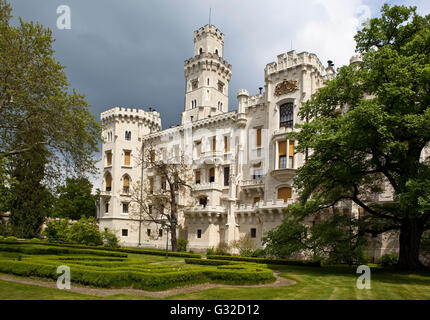 State XIII Century castle, Hluboka nad Vltavou, Bohemia, Czech Republic, Europe Stock Photo