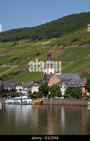 Townscape of Zell and the Moselle Valley, Moselle river, Rhineland-Palatinate, PublicGround Stock Photo