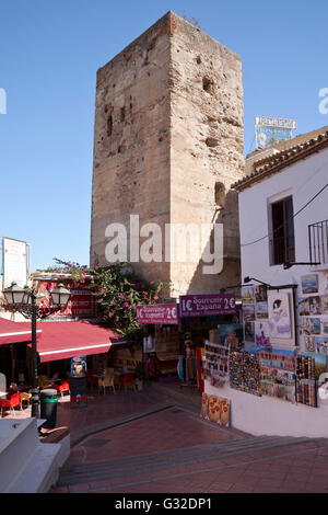 Tower in the historic district, Torremolinos, Malaga province, Costa del Sol, Andalusia, Spain, Europe, PublicGround Stock Photo