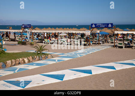 Paths to the beach, Torremolinos, Malaga province, Costa del Sol, Andalusia, Spain, Europe, PublicGround Stock Photo