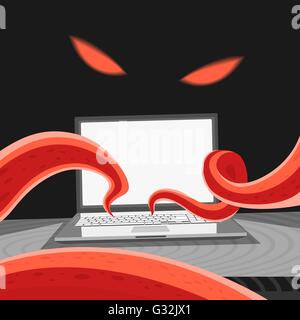 Computer Virus Vector Illustration Stock Vector