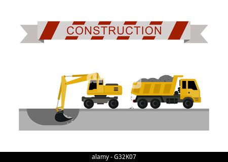 Construction machines icons. Stock Vector