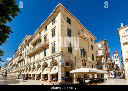 The Fashionable Liston Area Of Corfu Old Town, Corfu, Greece Stock Photo