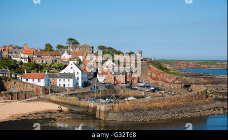 View of historic harbour at Crail in the East Neuk of Fife in Scotland United Kingdom Stock Photo