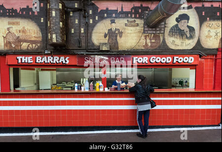Snack Bar at the Barras inside Barrowland market in Gallowgate East End of Glasgow United Kingdom Stock Photo