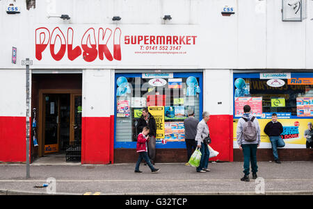 Polski supermarket, Polish shop on Gallowgate in East End of Glasgow, Scotland, United Kingdom Stock Photo