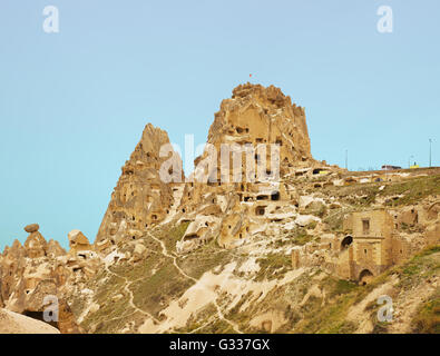 Amazing view of Uchisar castle in Cappadocia, Turkey Stock Photo