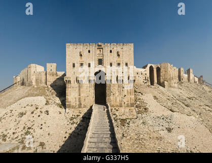 Citadel of Aleppo. Aleppo, northern Syria. The inner gate of the citadel. Stock Photo