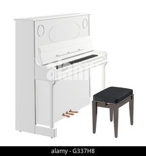 Piano. Isolated on white background. Include clipping path. 3d render Stock Photo