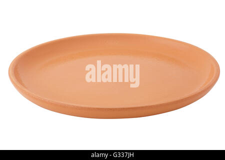 Clay saucer isolated on white. Include clipping path Stock Photo