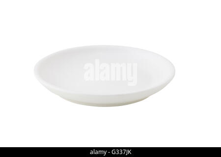 White saucer isolated on white. Include clipping path Stock Photo
