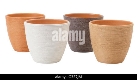 Plant pots  isolated on white. Include clipping path Stock Photo